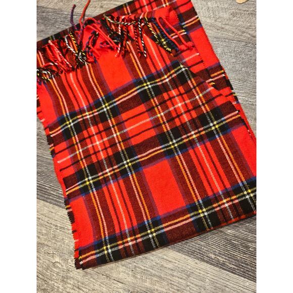 Cashmere viscose red plaid holiday scarf butter soft Xmas gift tartan - Picture 5 of 5